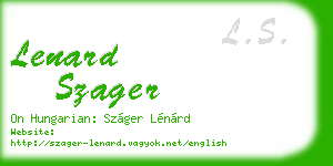lenard szager business card